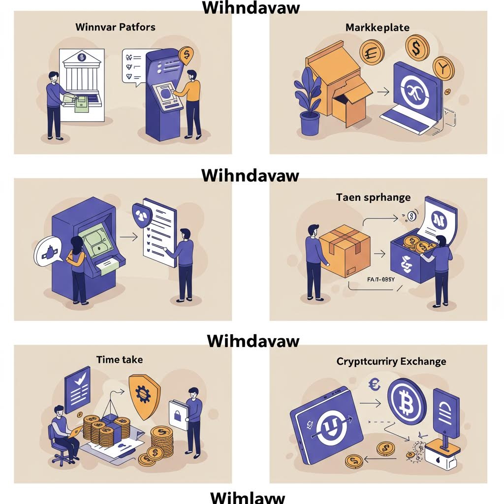 출금 방법 비교 인포그래픽 은행 플랫폼 마켓플레이스 ATM 청소년 저축 시간 예금 암호화폐 거래소 8가지 시나리오
